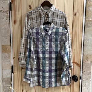 2- Alfred Dunner ladies button down dress/casual shirts, Sz 14